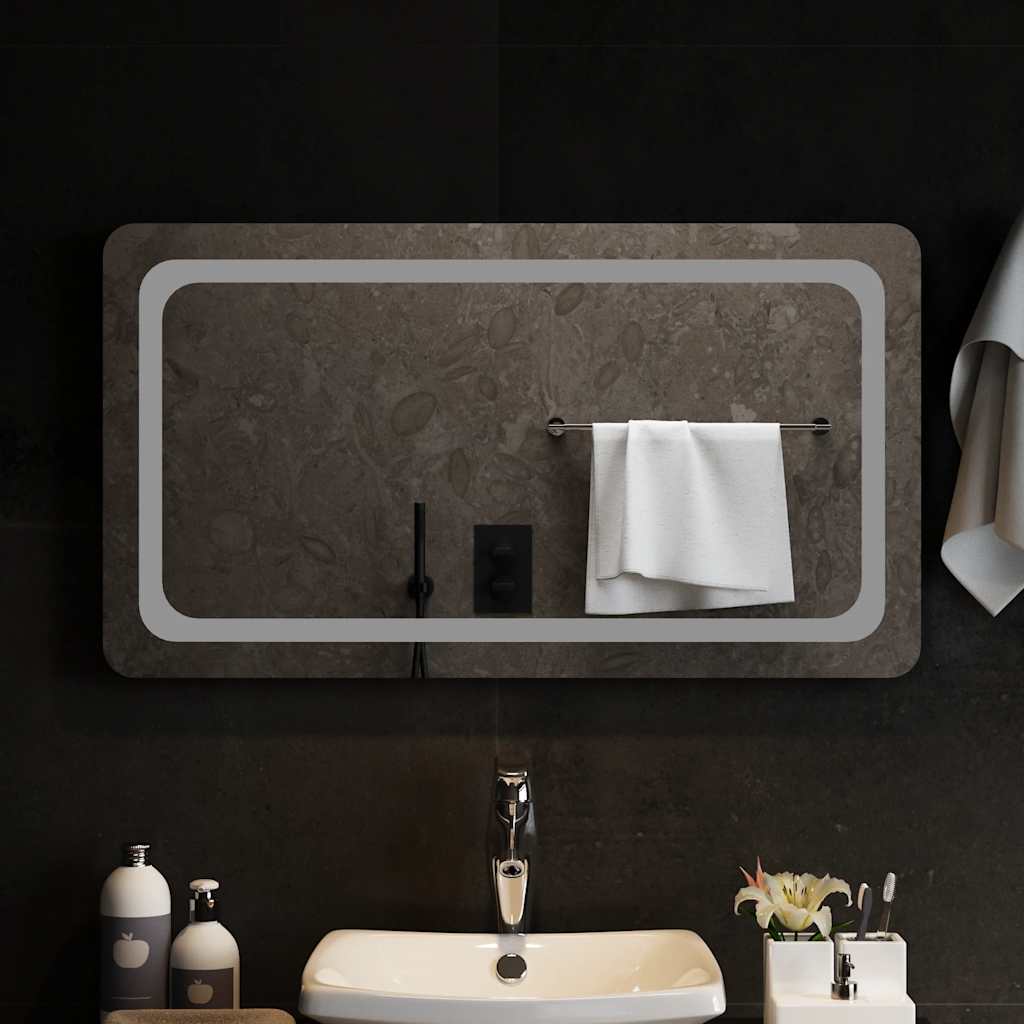 Badkamerspiegel LED 90x50 cm is nu te koop bij PeponiXL, paradijselijk wonen!