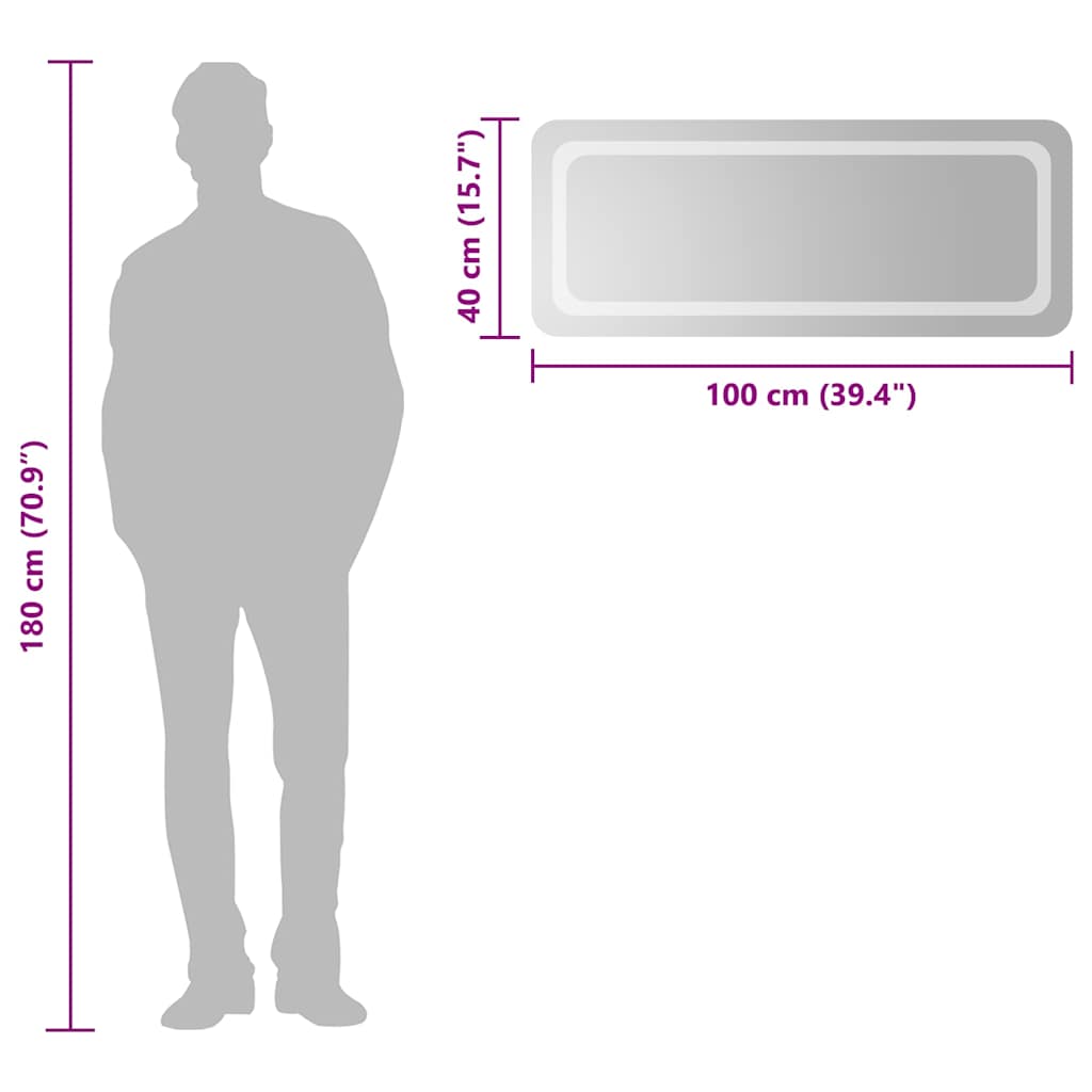 Badkamerspiegel LED 100x40 cm is nu te koop bij PeponiXL, paradijselijk wonen!