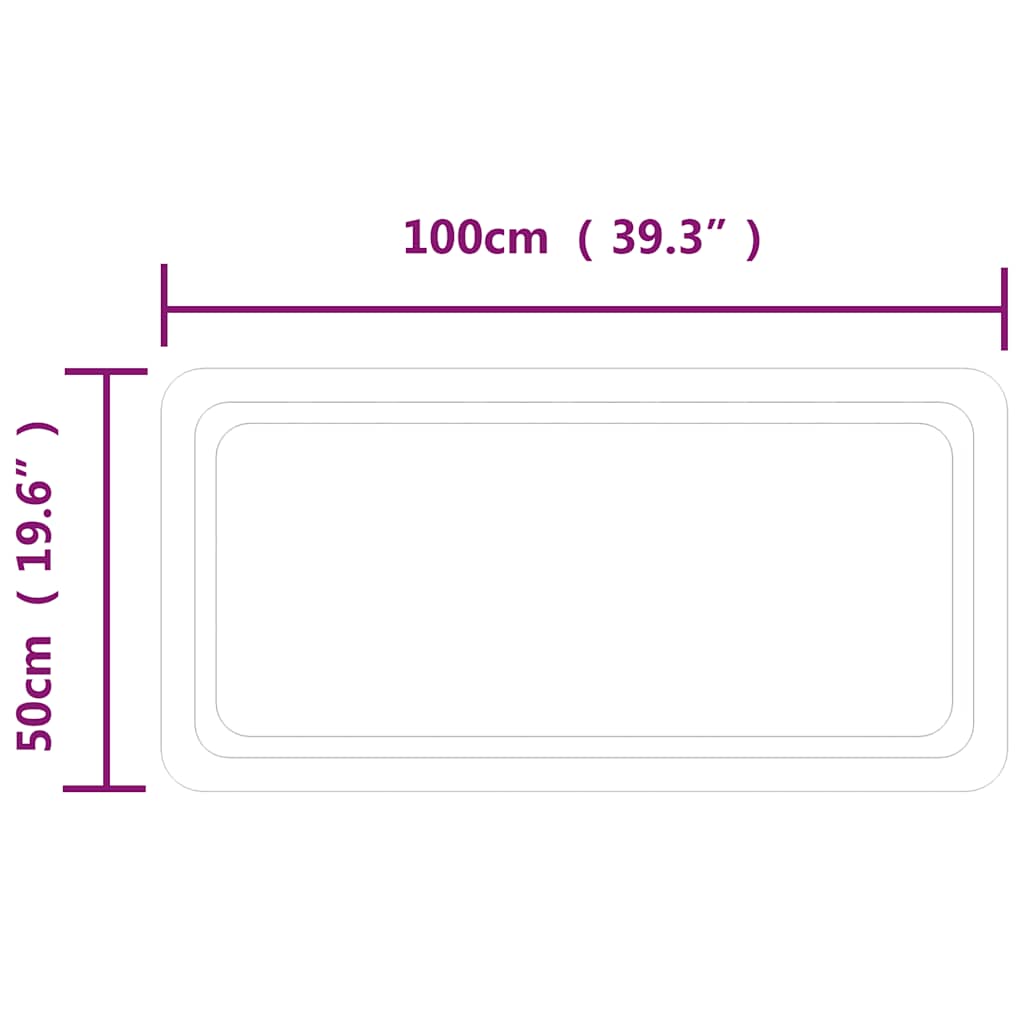 Badkamerspiegel LED 100x50 cm is nu te koop bij PeponiXL, paradijselijk wonen!