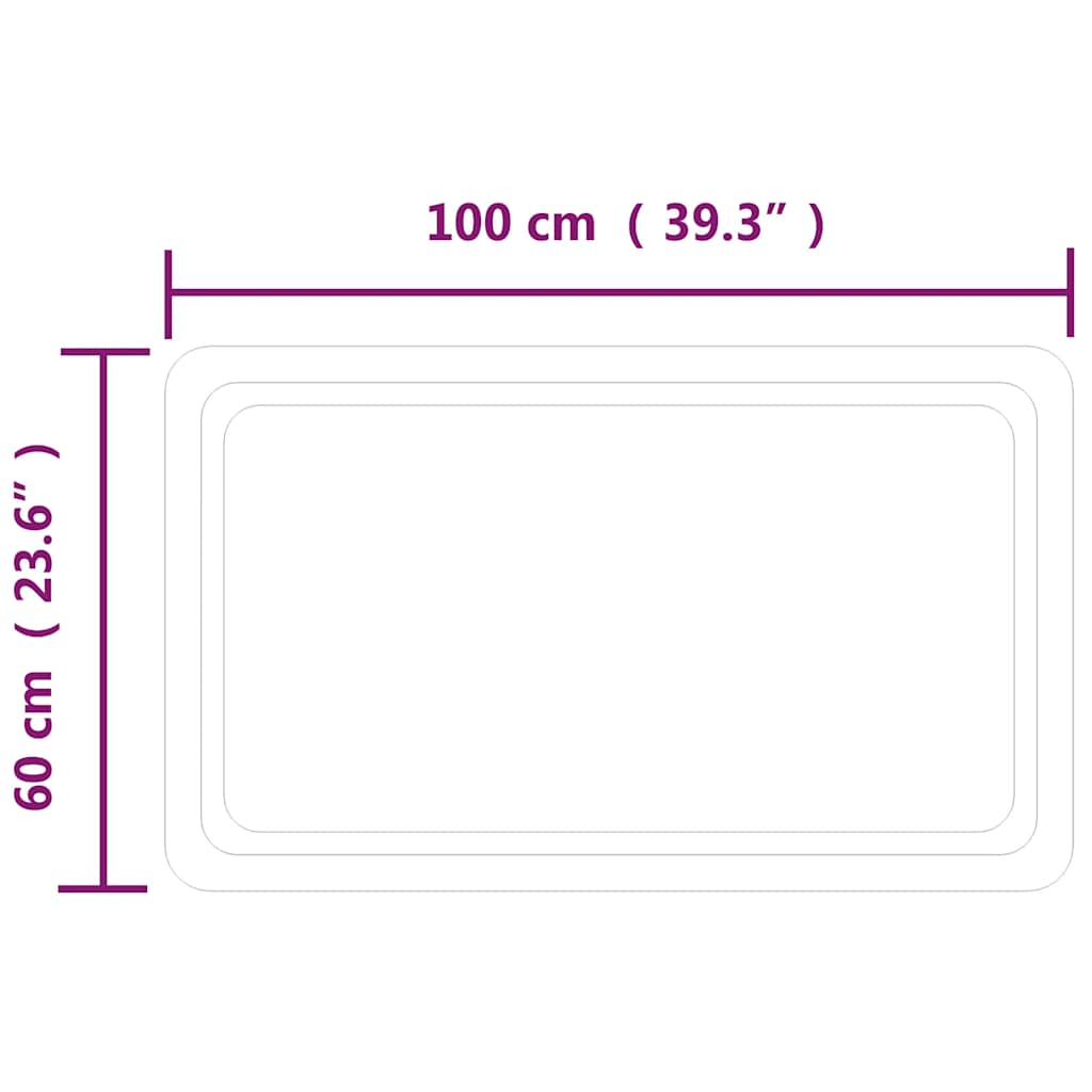 Badkamerspiegel LED 100x60 cm is nu te koop bij PeponiXL, paradijselijk wonen!
