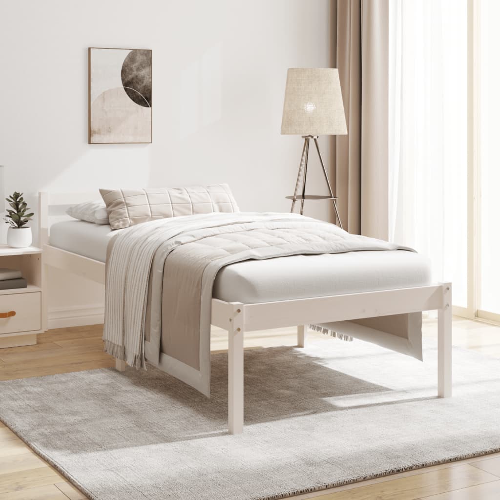 Seniorenbed massief grenenhout wit 75x190 cm is nu te koop bij PeponiXL, paradijselijk wonen!