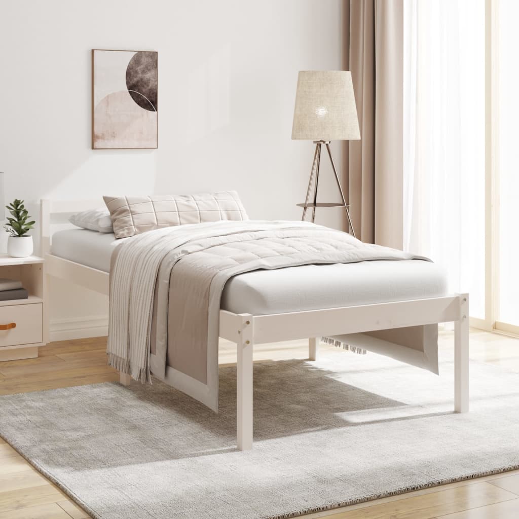 Seniorenbed massief grenenhout wit 90x190 cm is nu te koop bij PeponiXL, paradijselijk wonen!