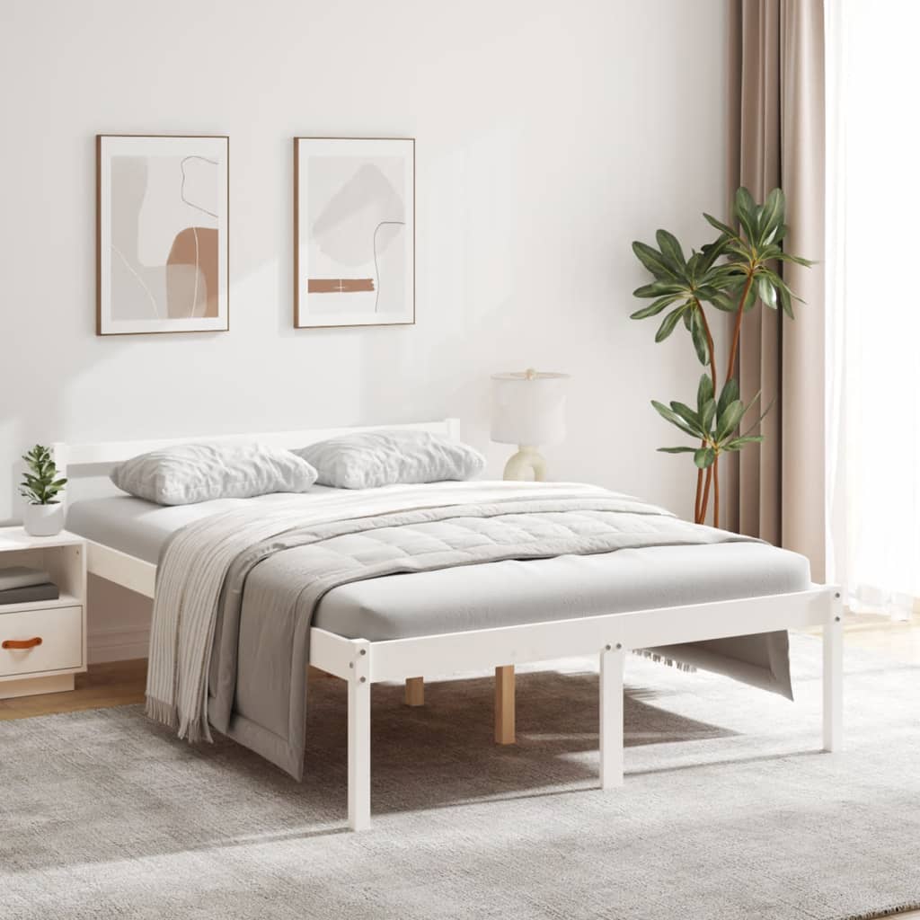 Seniorenbed massief grenenhout wit 140x190 cm is nu te koop bij PeponiXL, paradijselijk wonen!