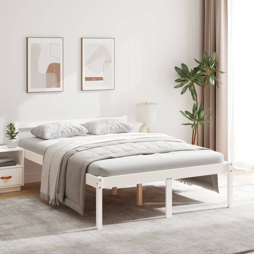Seniorenbed massief grenenhout wit 140x200 cm is nu te koop bij PeponiXL, paradijselijk wonen!