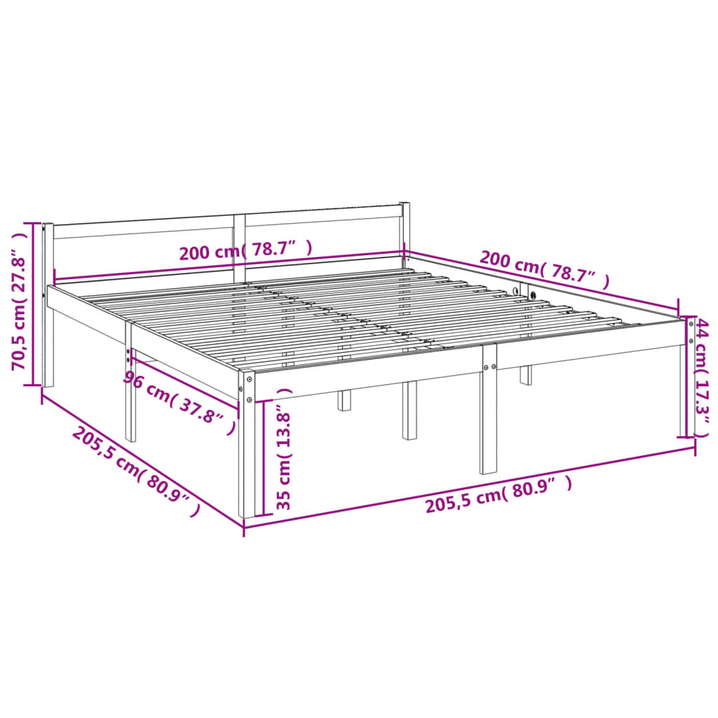 Seniorenbed massief grenenhout wit 200x200 cm is nu te koop bij PeponiXL, paradijselijk wonen!
