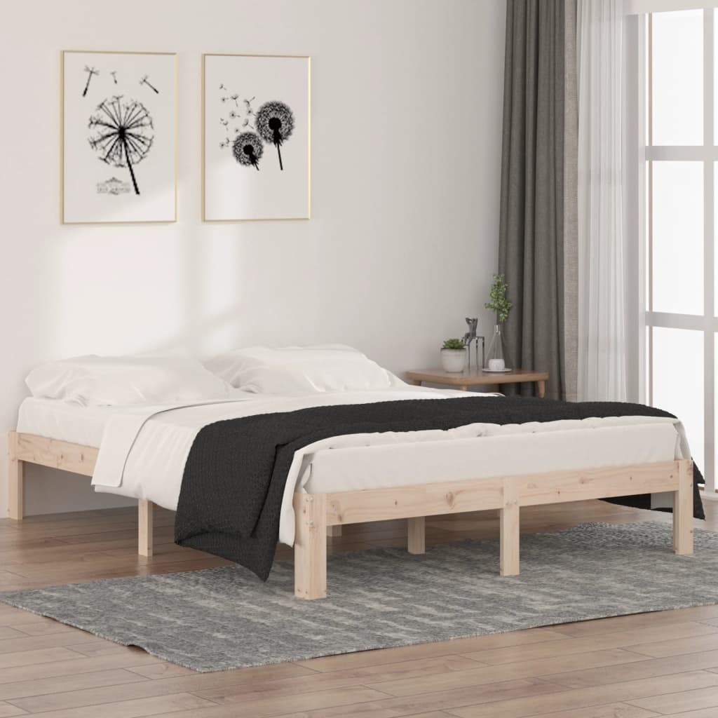 Bedframe massief grenenhout 140x190 cm is nu te koop bij PeponiXL, paradijselijk wonen!