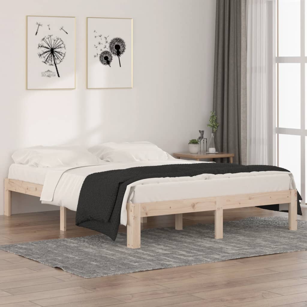 Bedframe massief hout 150x200 cm is nu te koop bij PeponiXL, paradijselijk wonen!