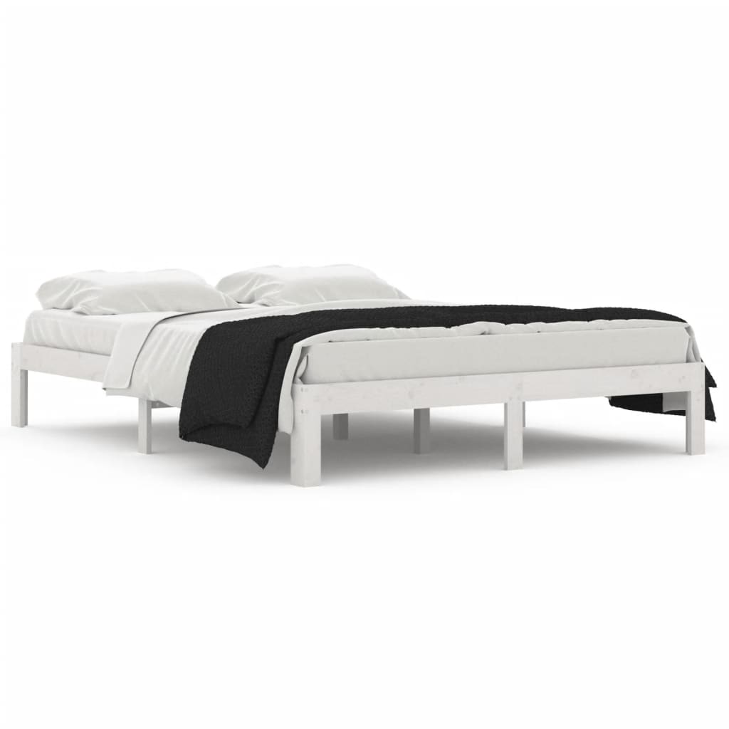 Bedframe massief hout wit 150x200 cm is nu te koop bij PeponiXL, paradijselijk wonen!