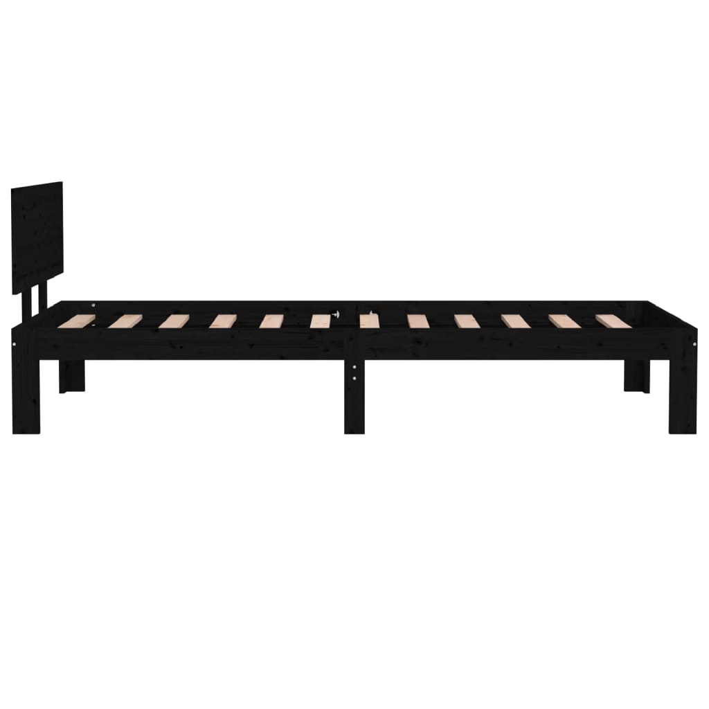 Bedframe massief hout zwart 75x190 cm is nu te koop bij PeponiXL, paradijselijk wonen!