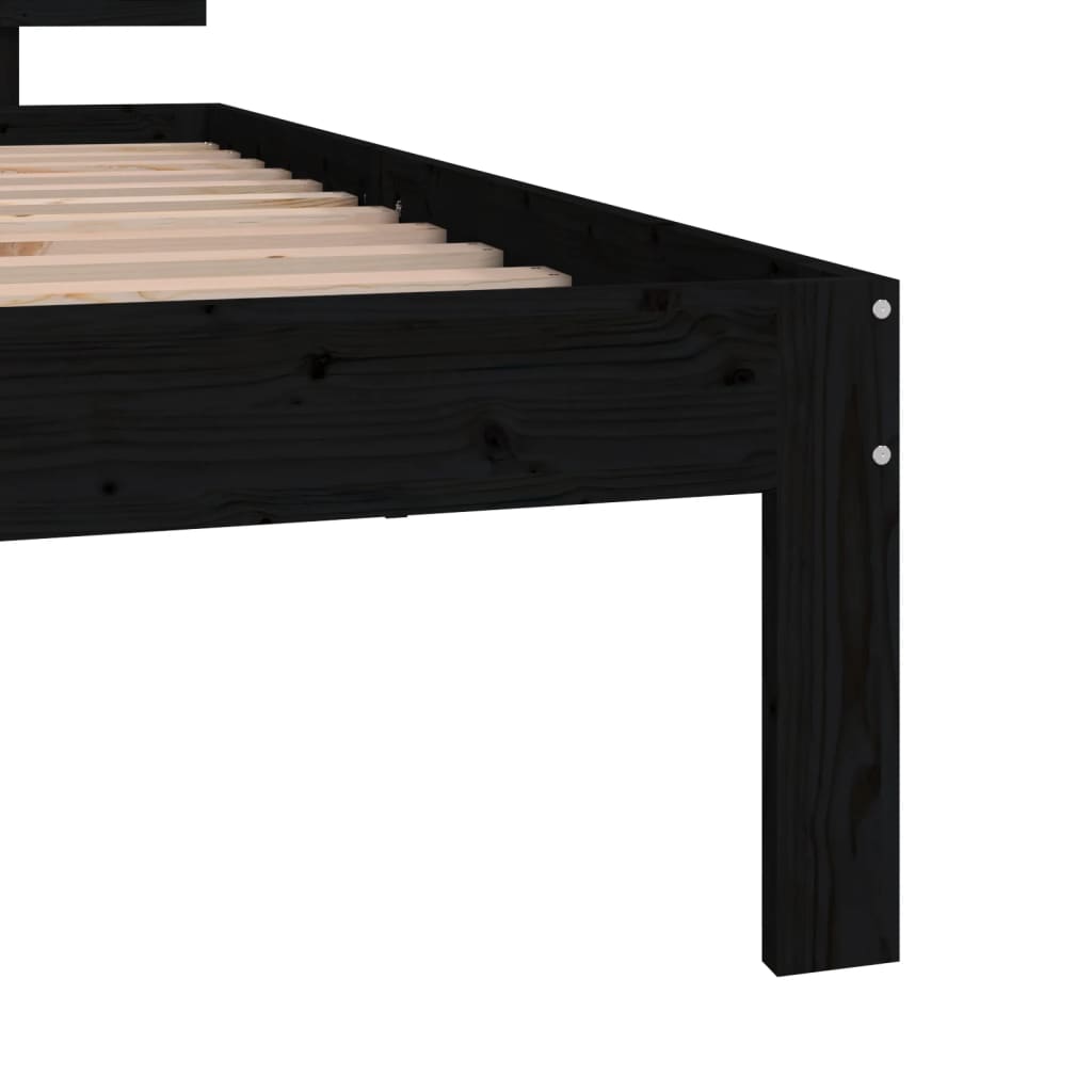 Bedframe massief hout zwart 75x190 cm is nu te koop bij PeponiXL, paradijselijk wonen!