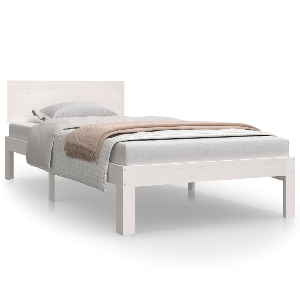 Bedframe massief grenenhout wit 90x200 cm is nu te koop bij PeponiXL, paradijselijk wonen!