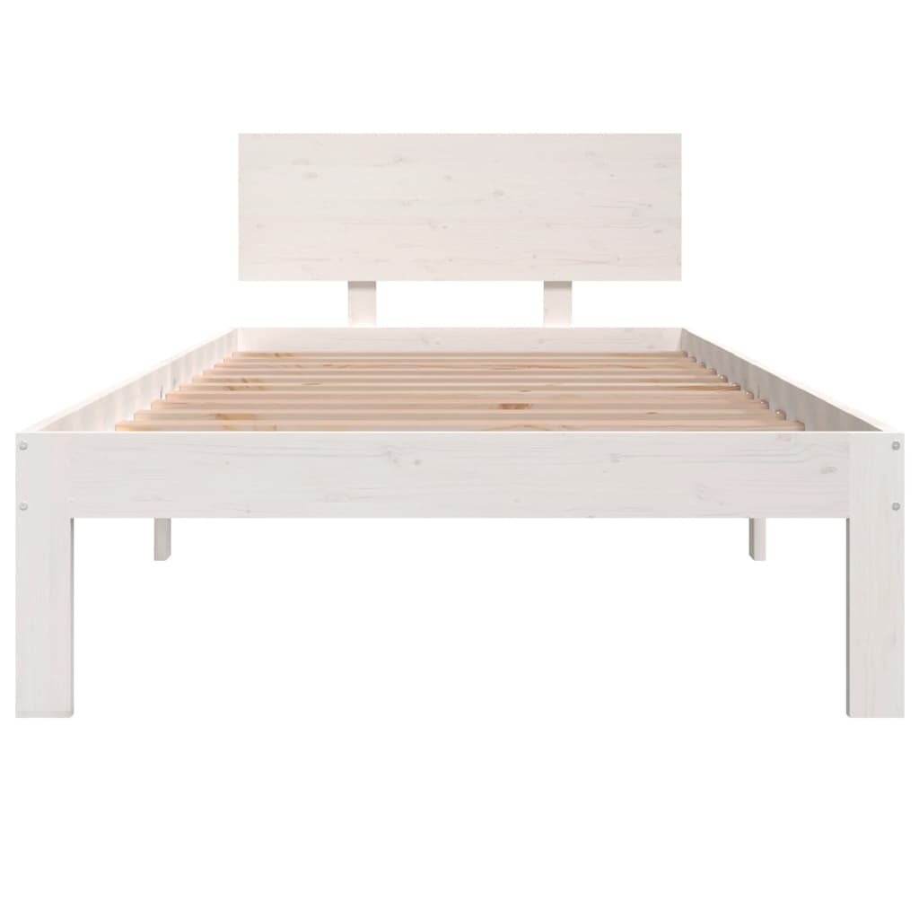 Bedframe massief grenenhout wit 90x200 cm is nu te koop bij PeponiXL, paradijselijk wonen!