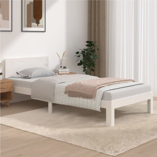 Bedframe massief grenenhout wit 90x200 cm is nu te koop bij PeponiXL, paradijselijk wonen!