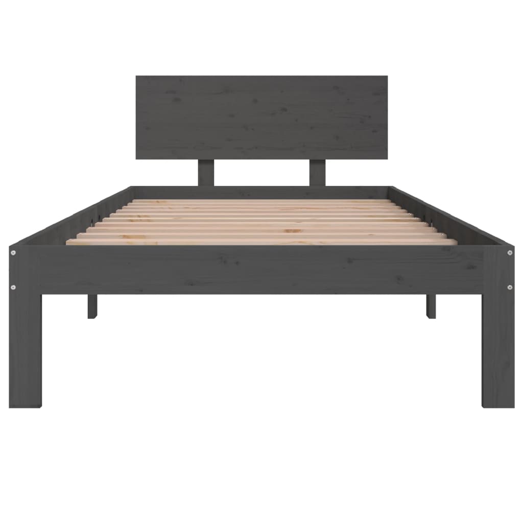 Bedframe massief grenenhout grijs 90x200 cm is nu te koop bij PeponiXL, paradijselijk wonen!