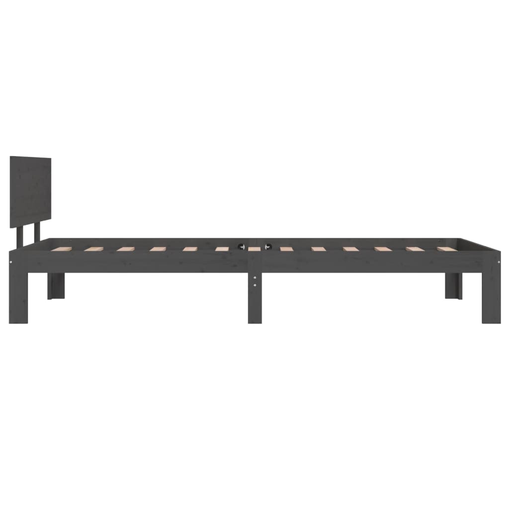 Bedframe massief grenenhout grijs 90x200 cm is nu te koop bij PeponiXL, paradijselijk wonen!