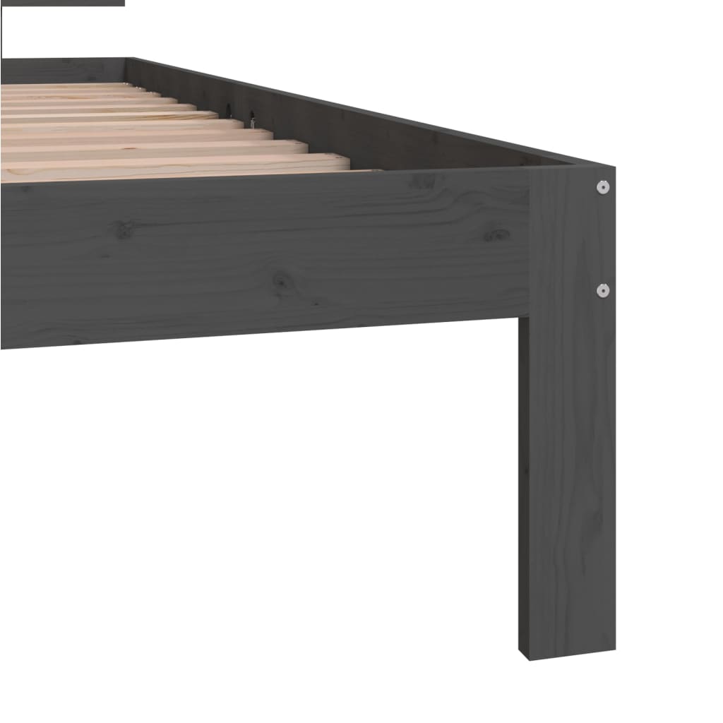 Bedframe massief grenenhout grijs 90x200 cm is nu te koop bij PeponiXL, paradijselijk wonen!