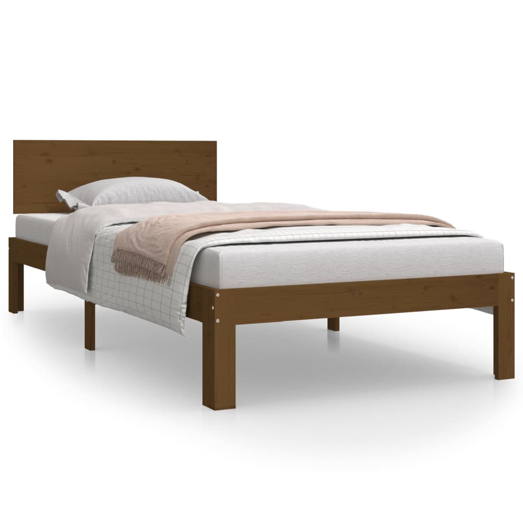 Bedframe massief grenenhout honingbruin 90x200 cm is nu te koop bij PeponiXL, paradijselijk wonen!