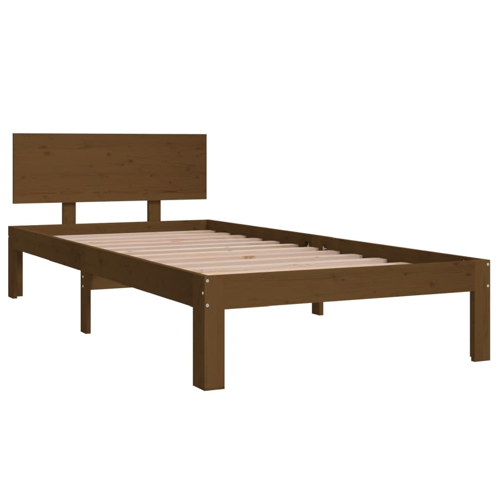 Bedframe massief grenenhout honingbruin 90x200 cm is nu te koop bij PeponiXL, paradijselijk wonen!