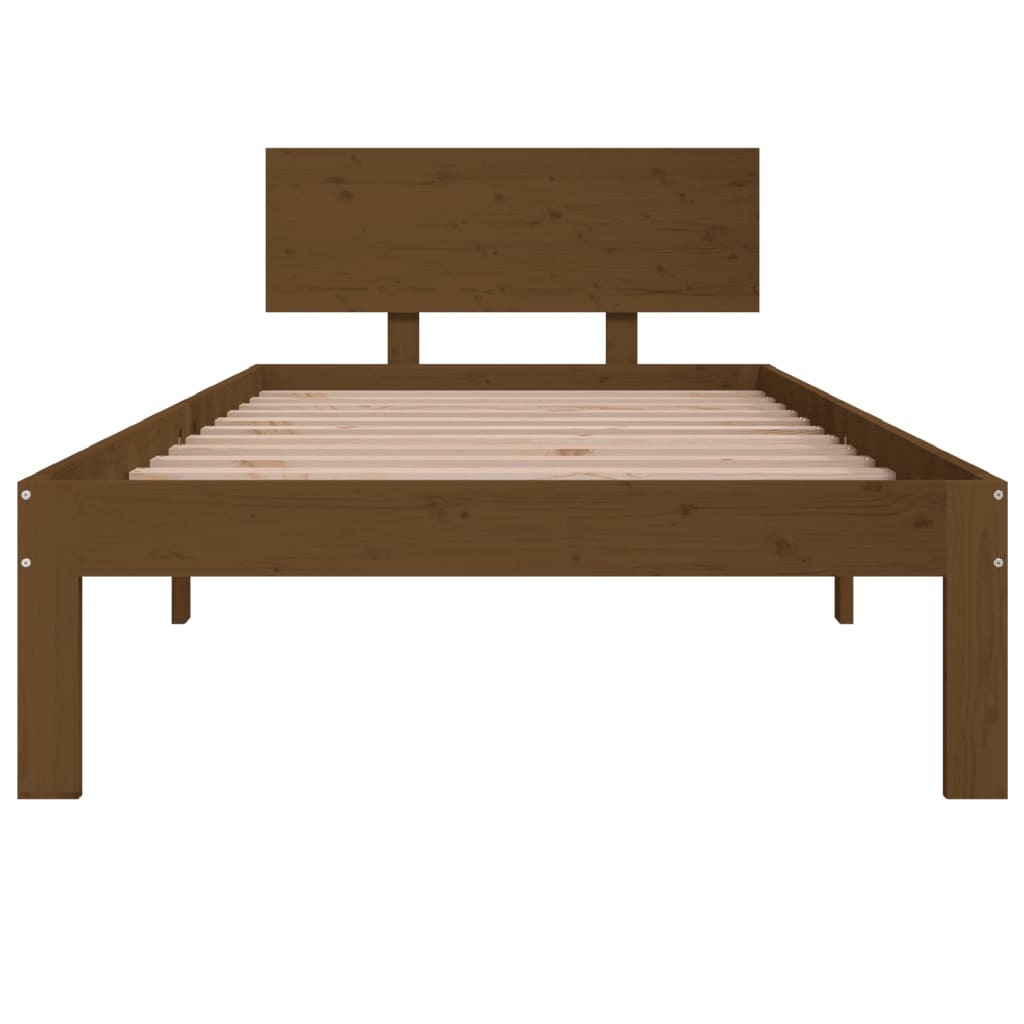Bedframe massief grenenhout honingbruin 90x200 cm is nu te koop bij PeponiXL, paradijselijk wonen!