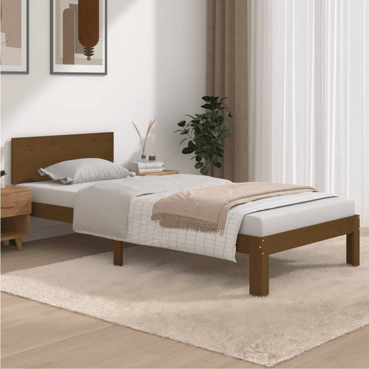 Bedframe massief grenenhout honingbruin 90x200 cm is nu te koop bij PeponiXL, paradijselijk wonen!