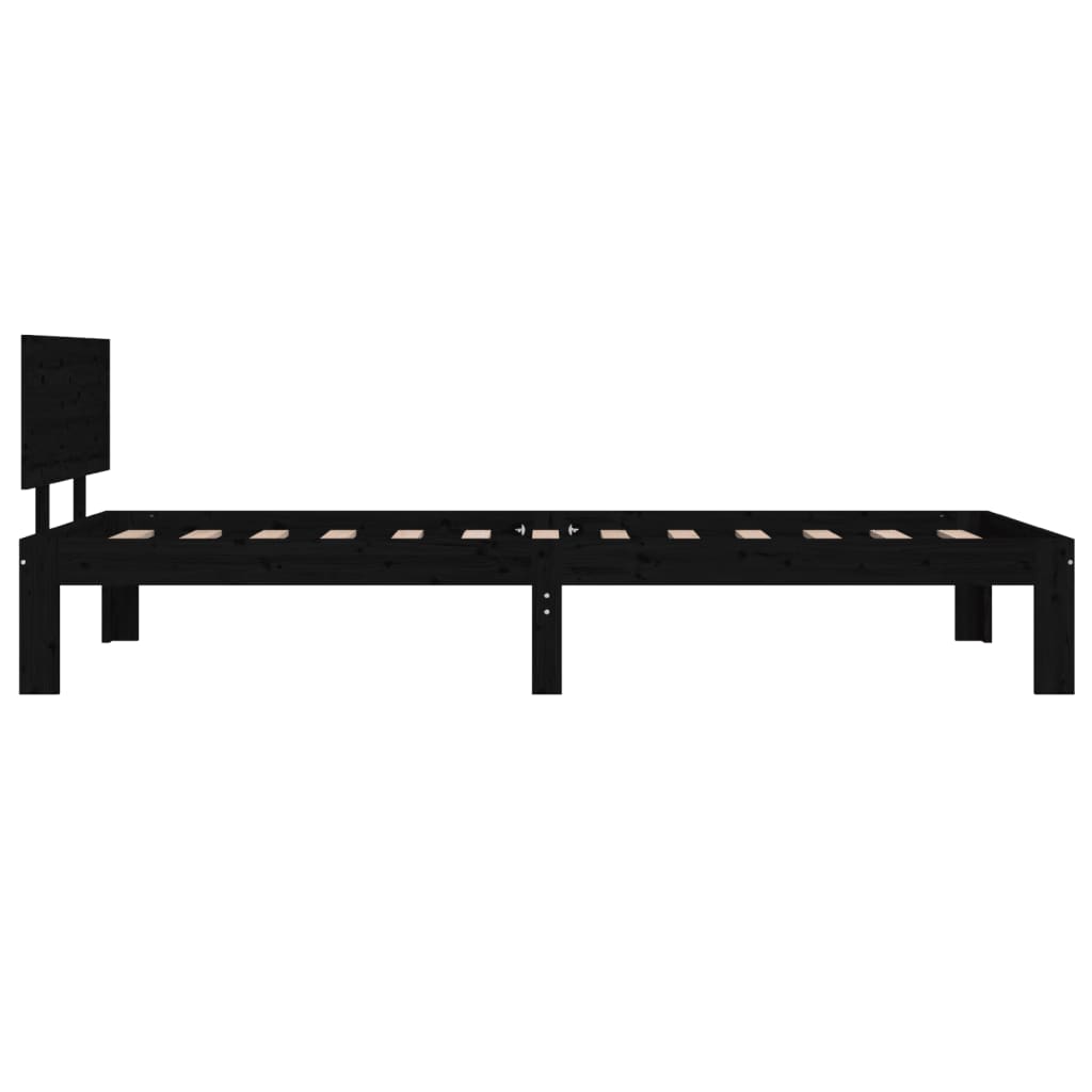 Bedframe massief grenenhout zwart 90x200 cm is nu te koop bij PeponiXL, paradijselijk wonen!