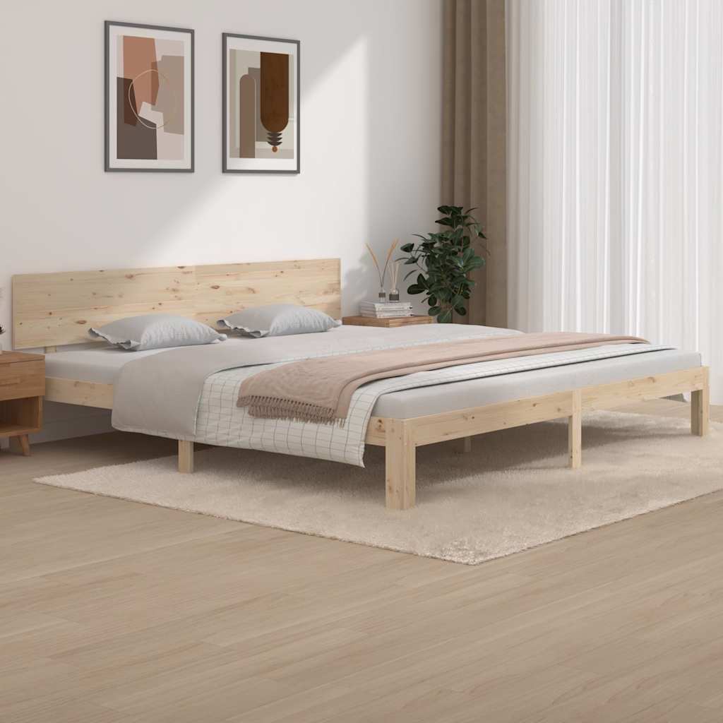 Bedframe massief grenenhout 200x200 cm is nu te koop bij PeponiXL, paradijselijk wonen!