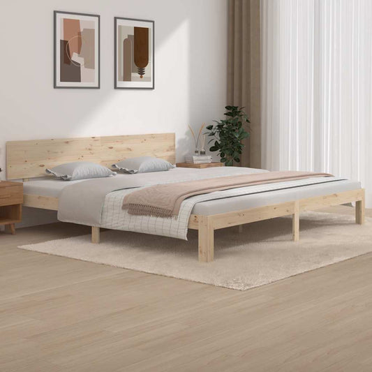 Bedframe massief grenenhout 200x200 cm is nu te koop bij PeponiXL, paradijselijk wonen!