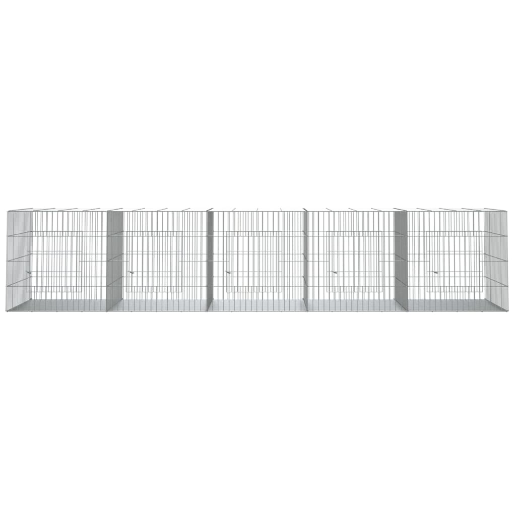 Konijnenkooi met 5 panelen 273x79x54 cm gegalvaniseerd ijzer is nu te koop bij PeponiXL, paradijselijk wonen!