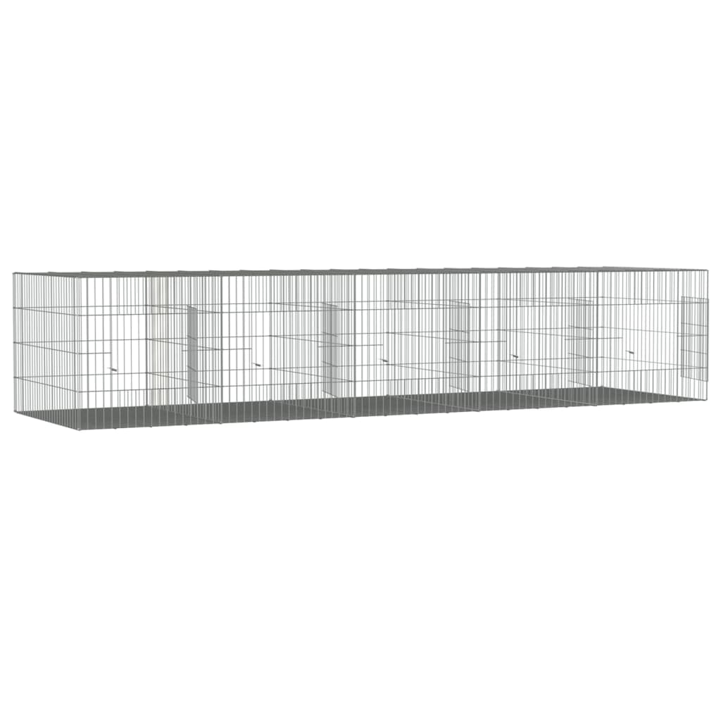 Konijnenkooi met 5 panelen 273x79x54 cm gegalvaniseerd ijzer is nu te koop bij PeponiXL, paradijselijk wonen!