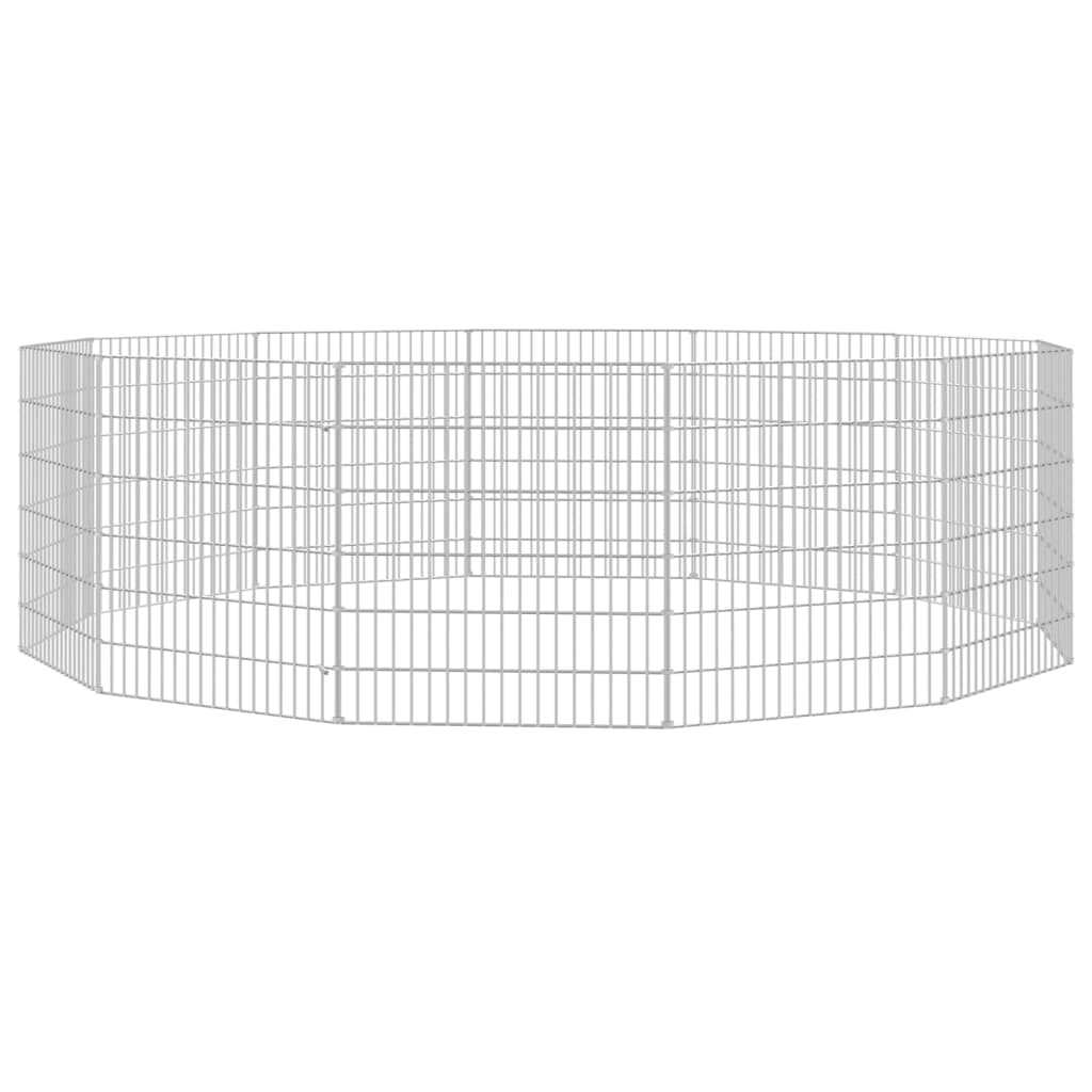 Dierenverblijf 12 panelen 54x60 cm gegalvaniseerd ijzer is nu te koop bij PeponiXL, paradijselijk wonen!
