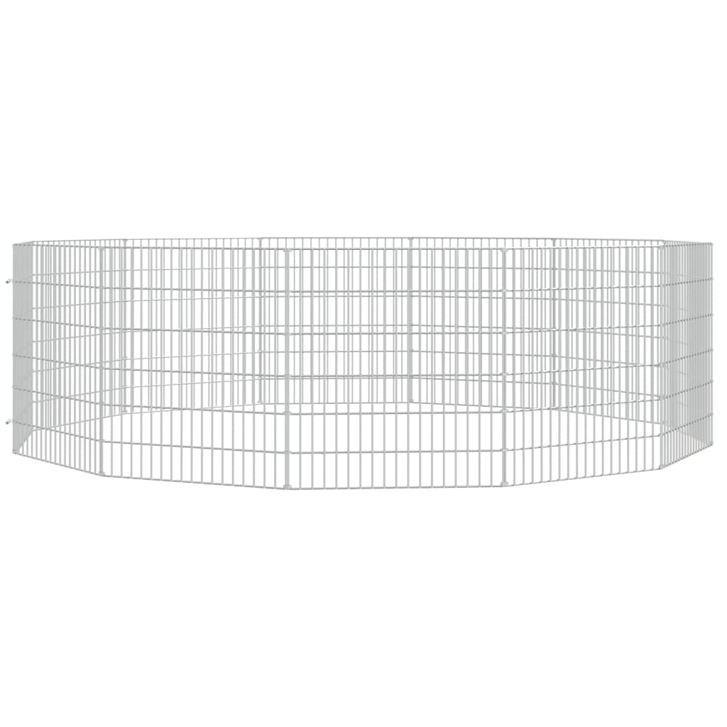 Dierenverblijf 12 panelen 54x60 cm gegalvaniseerd ijzer is nu te koop bij PeponiXL, paradijselijk wonen!