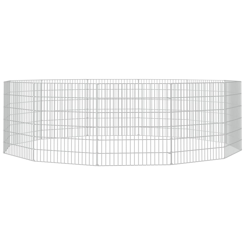 Dierenverblijf 12 panelen 54x60 cm gegalvaniseerd ijzer is nu te koop bij PeponiXL, paradijselijk wonen!
