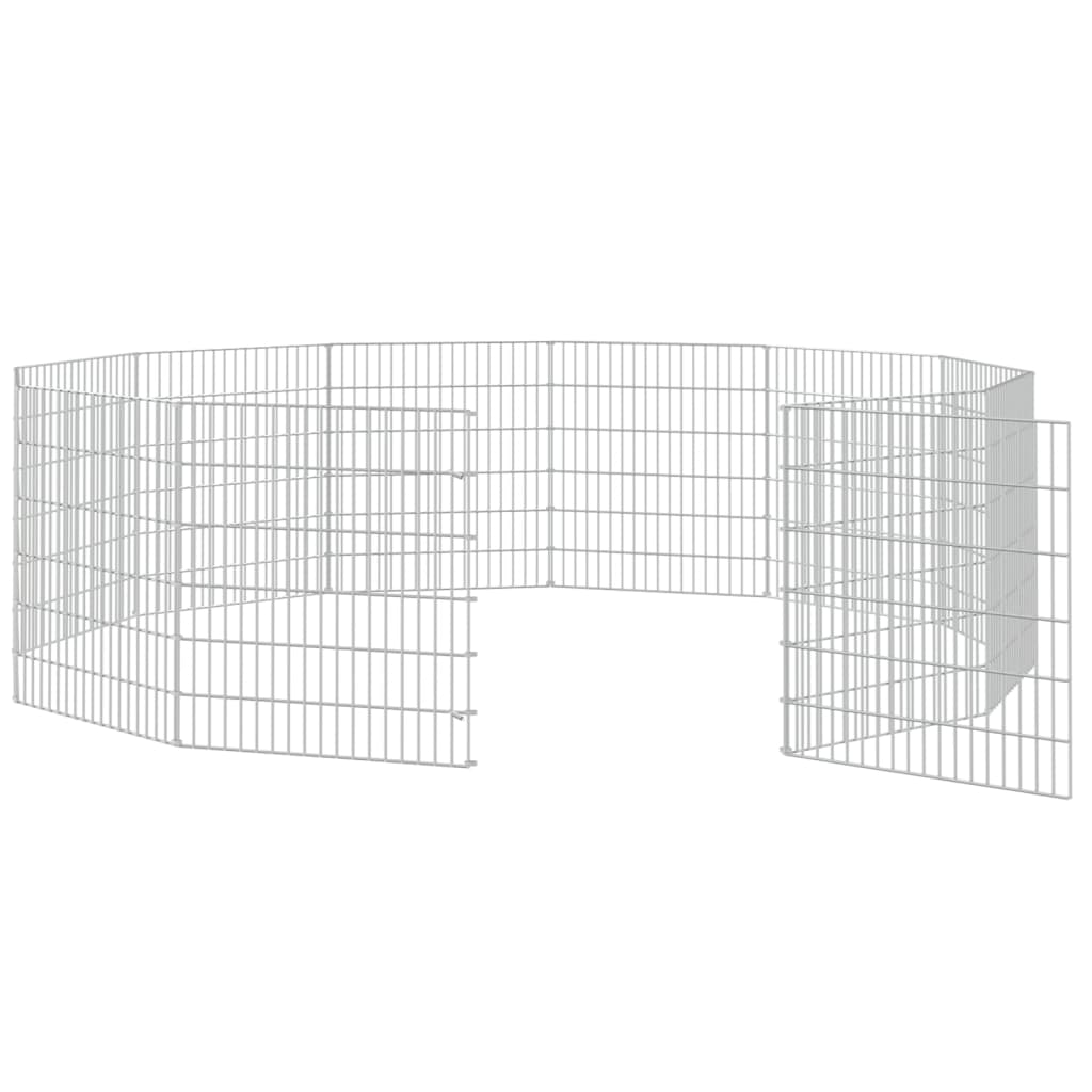 Dierenverblijf 12 panelen 54x60 cm gegalvaniseerd ijzer is nu te koop bij PeponiXL, paradijselijk wonen!