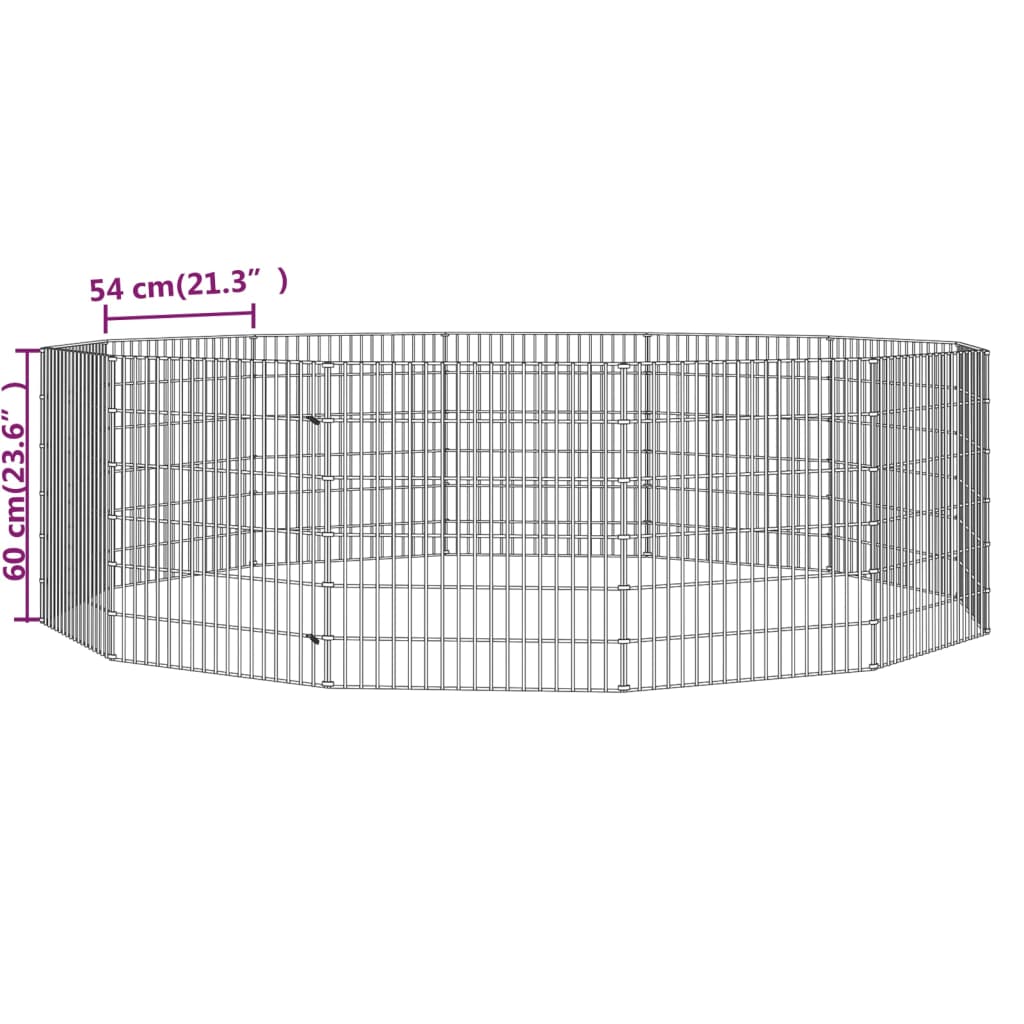 Dierenverblijf 12 panelen 54x60 cm gegalvaniseerd ijzer is nu te koop bij PeponiXL, paradijselijk wonen!