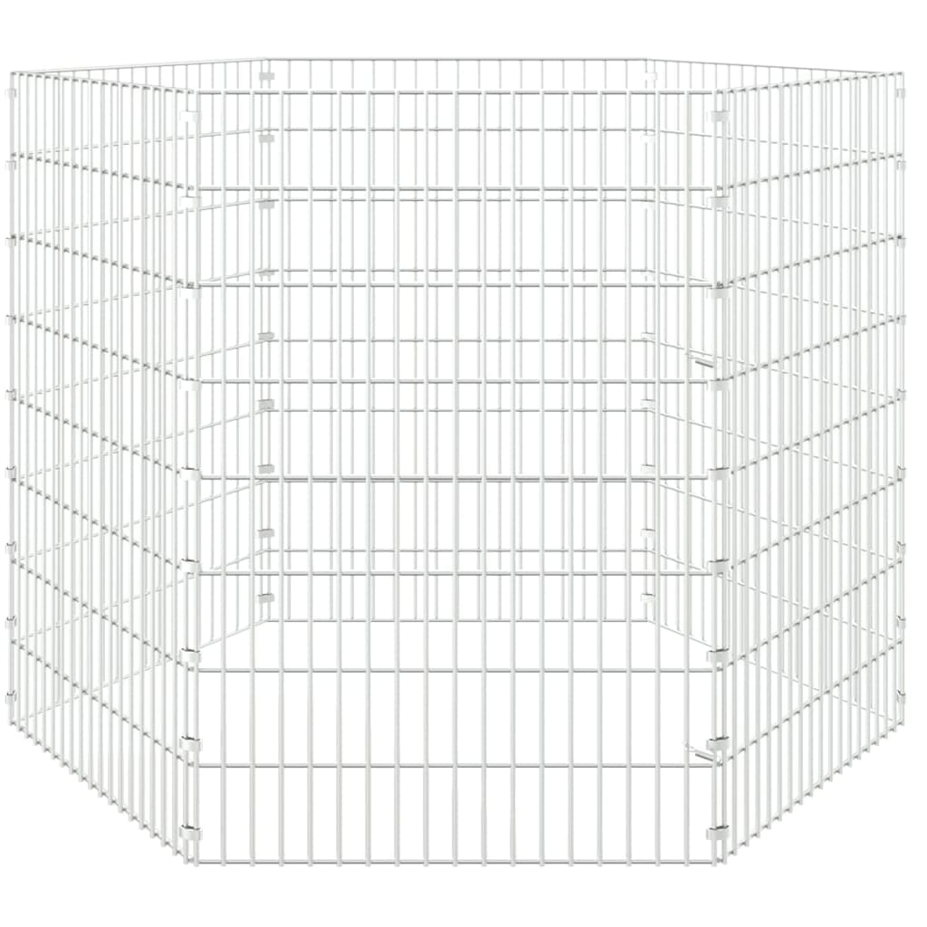 Dierenverblijf 6 panelen 54x80 cm gegalvaniseerd ijzer is nu te koop bij PeponiXL, paradijselijk wonen!
