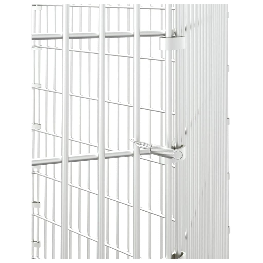 Dierenverblijf 6 panelen 54x80 cm gegalvaniseerd ijzer is nu te koop bij PeponiXL, paradijselijk wonen!