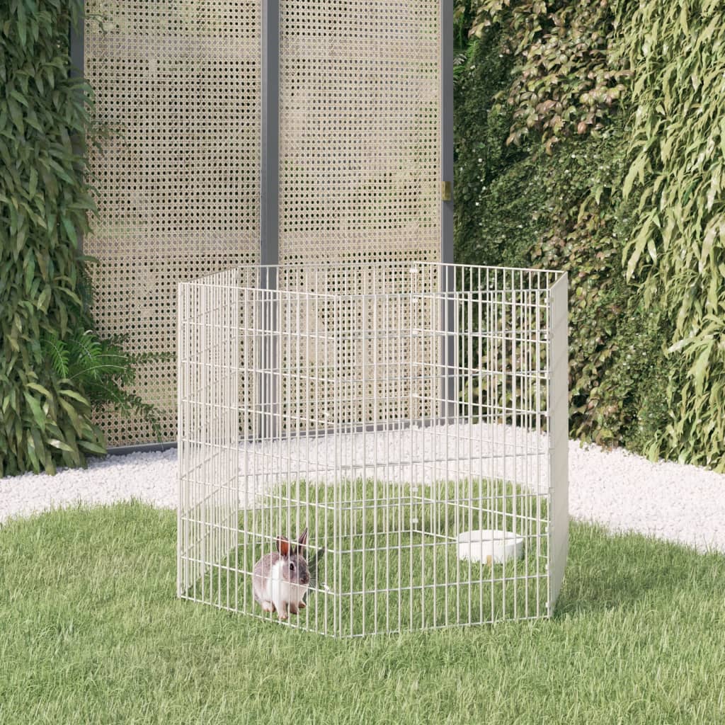Dierenverblijf 6 panelen 54x80 cm gegalvaniseerd ijzer is nu te koop bij PeponiXL, paradijselijk wonen!