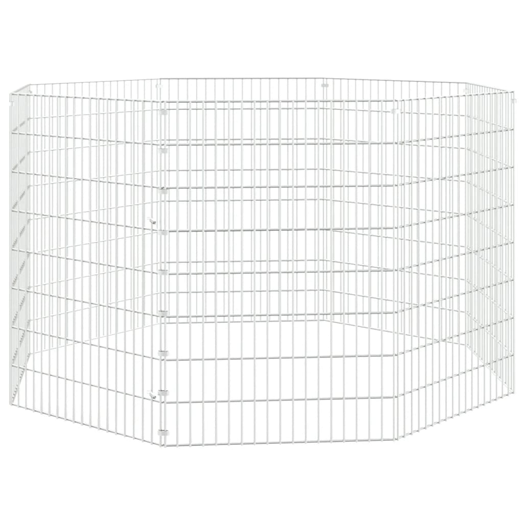 Dierenverblijf 8 panelen 54x80 cm gegalvaniseerd ijzer is nu te koop bij PeponiXL, paradijselijk wonen!