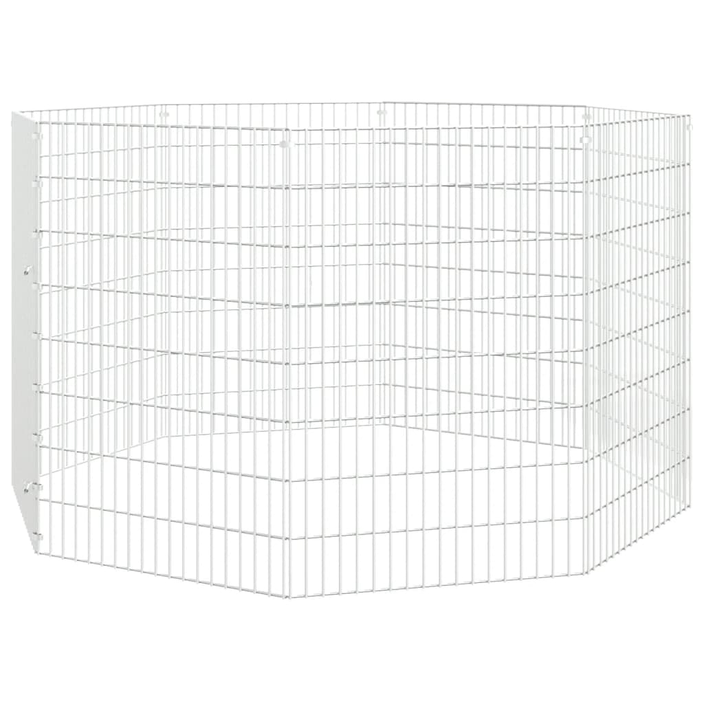 Dierenverblijf 8 panelen 54x80 cm gegalvaniseerd ijzer is nu te koop bij PeponiXL, paradijselijk wonen!
