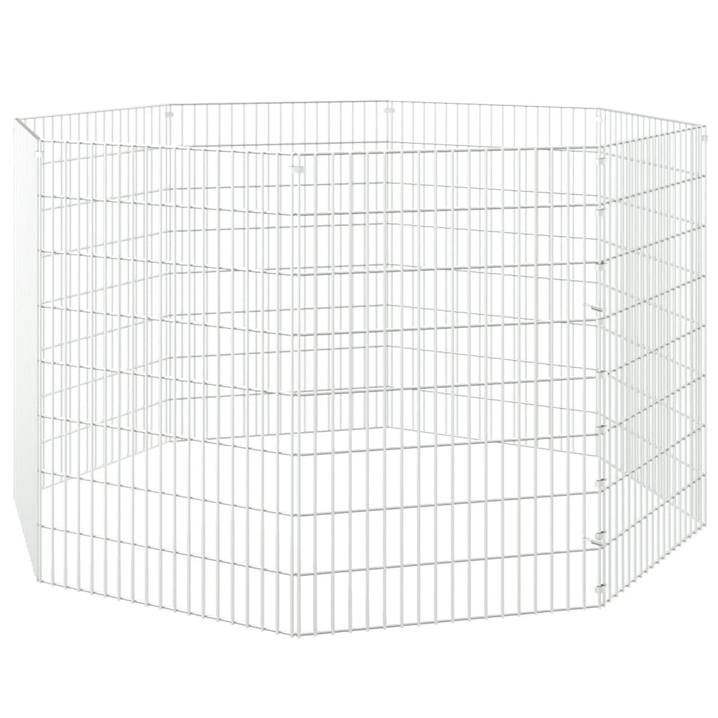 Dierenverblijf 8 panelen 54x80 cm gegalvaniseerd ijzer is nu te koop bij PeponiXL, paradijselijk wonen!