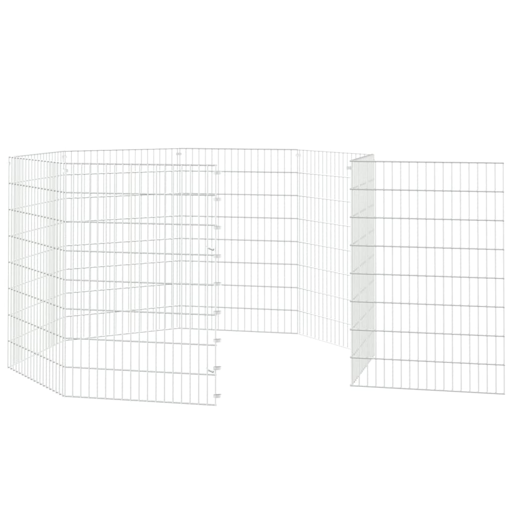 Dierenverblijf 8 panelen 54x80 cm gegalvaniseerd ijzer is nu te koop bij PeponiXL, paradijselijk wonen!