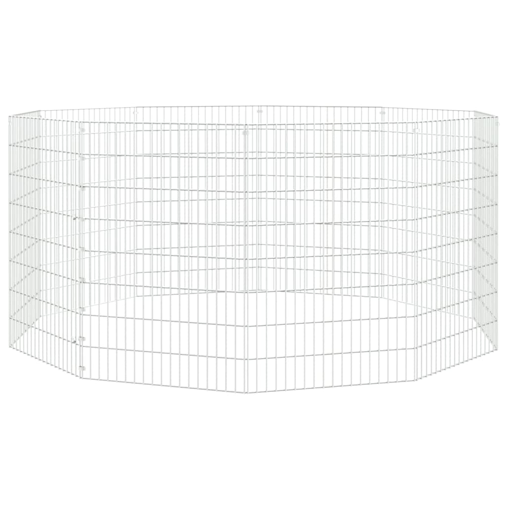 Dierenverblijf 10 panelen 54x80 cm gegalvaniseerd ijzer is nu te koop bij PeponiXL, paradijselijk wonen!