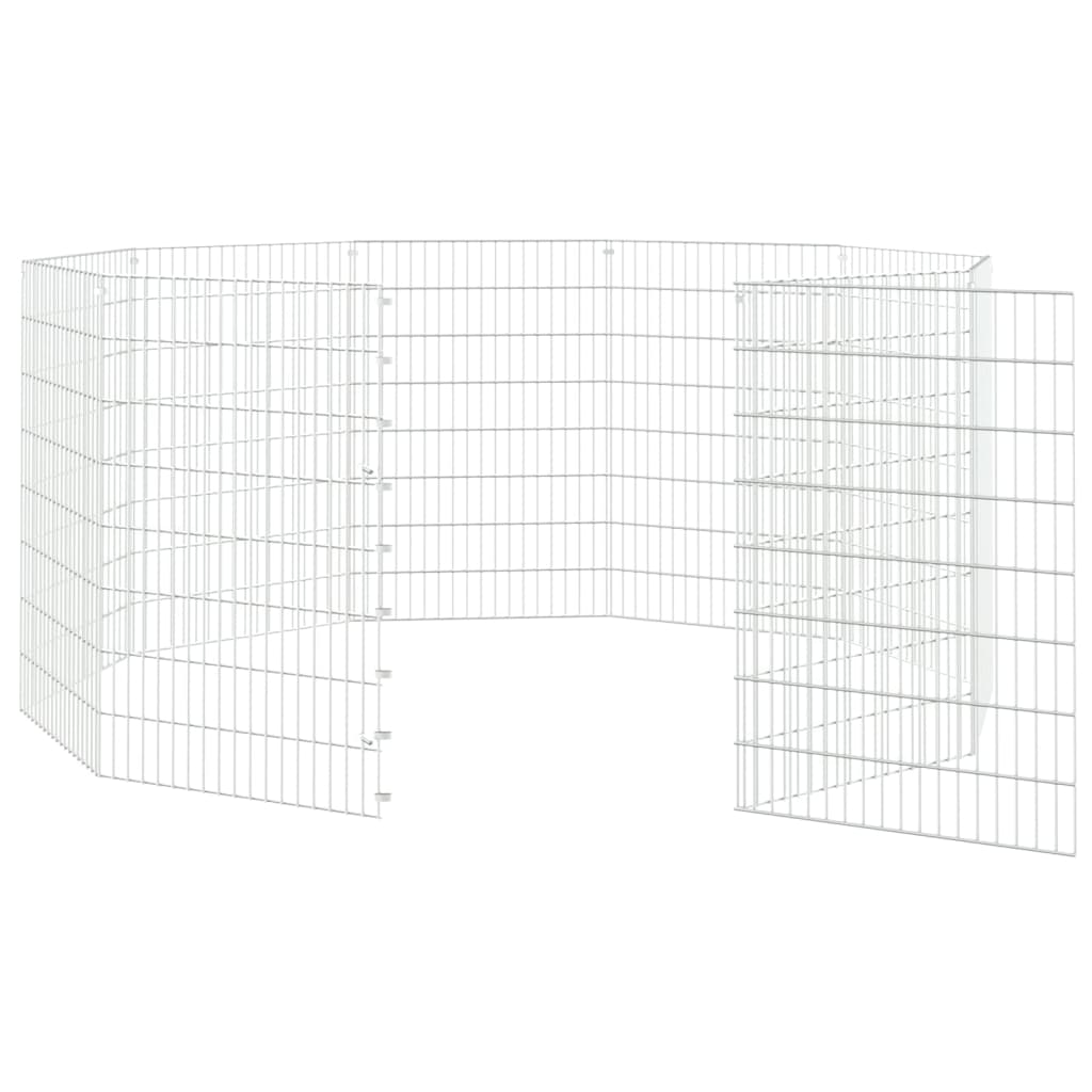 Dierenverblijf 10 panelen 54x80 cm gegalvaniseerd ijzer is nu te koop bij PeponiXL, paradijselijk wonen!