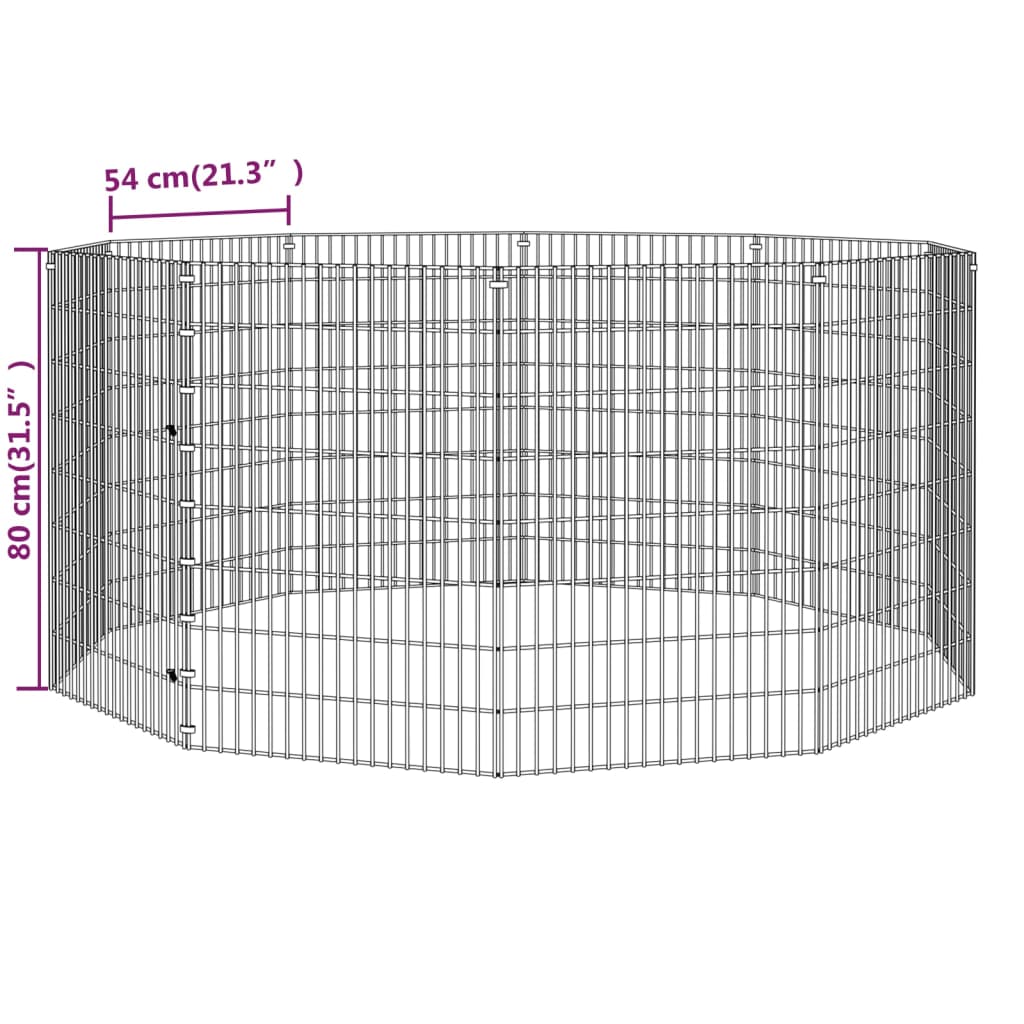 Dierenverblijf 10 panelen 54x80 cm gegalvaniseerd ijzer is nu te koop bij PeponiXL, paradijselijk wonen!