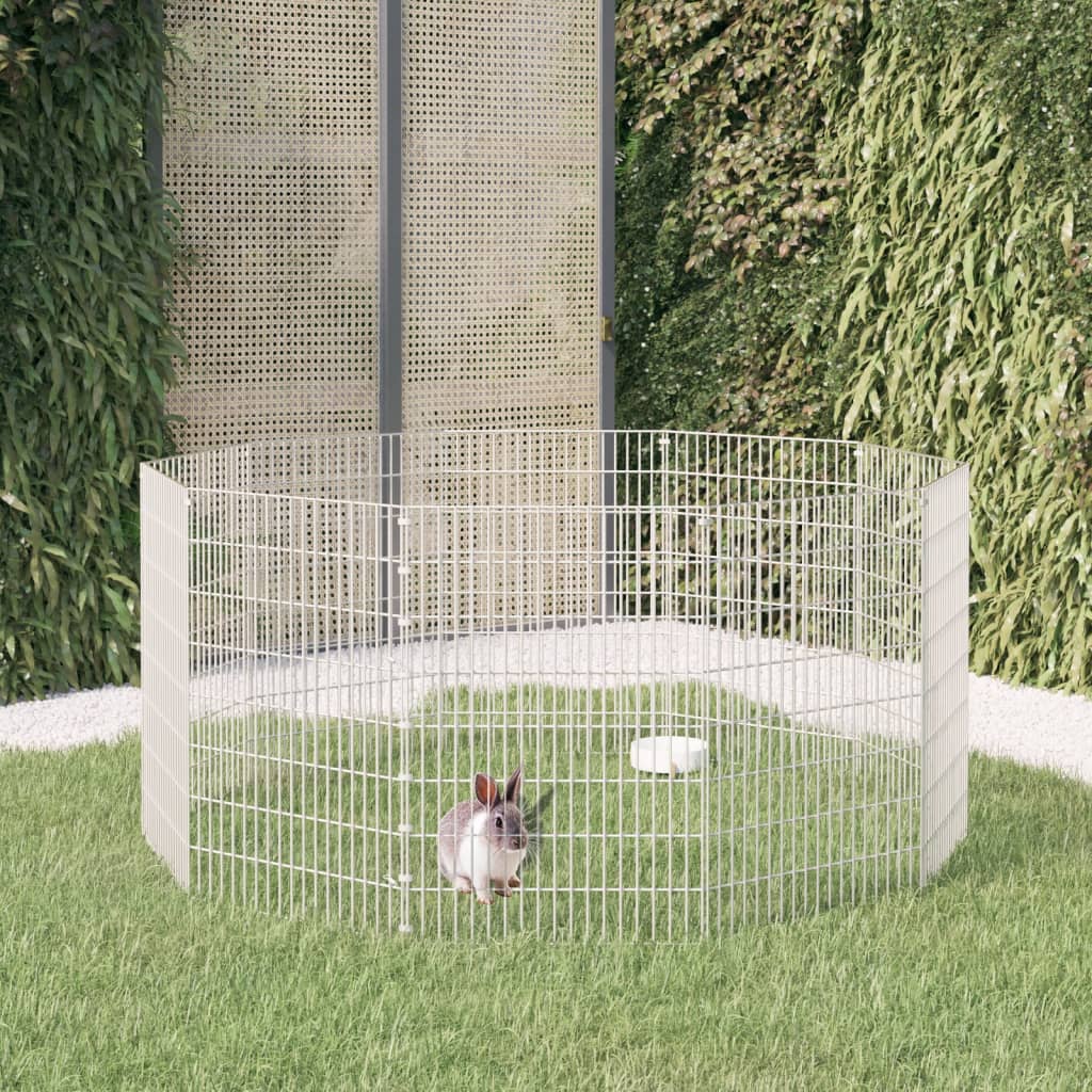Dierenverblijf 10 panelen 54x80 cm gegalvaniseerd ijzer is nu te koop bij PeponiXL, paradijselijk wonen!