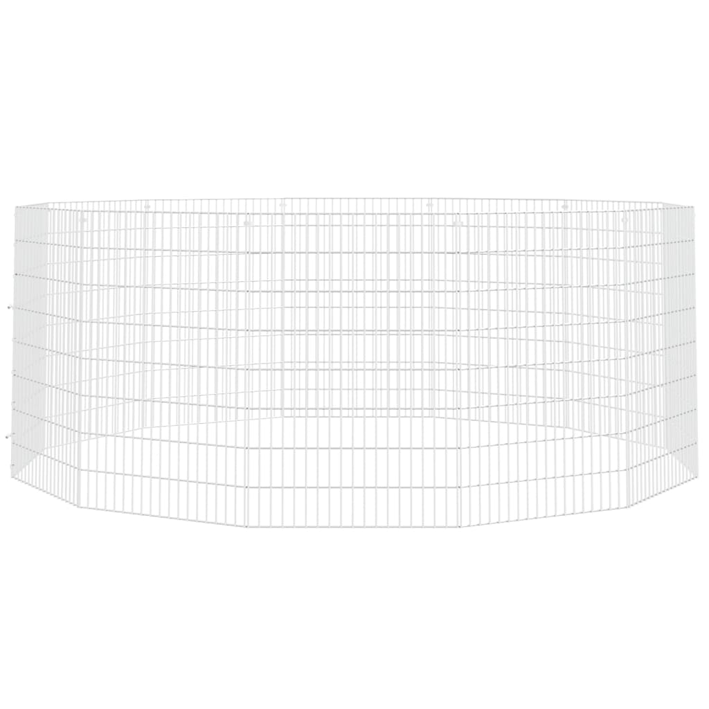 Dierenverblijf 12 panelen 54x80 cm gegalvaniseerd ijzer is nu te koop bij PeponiXL, paradijselijk wonen!