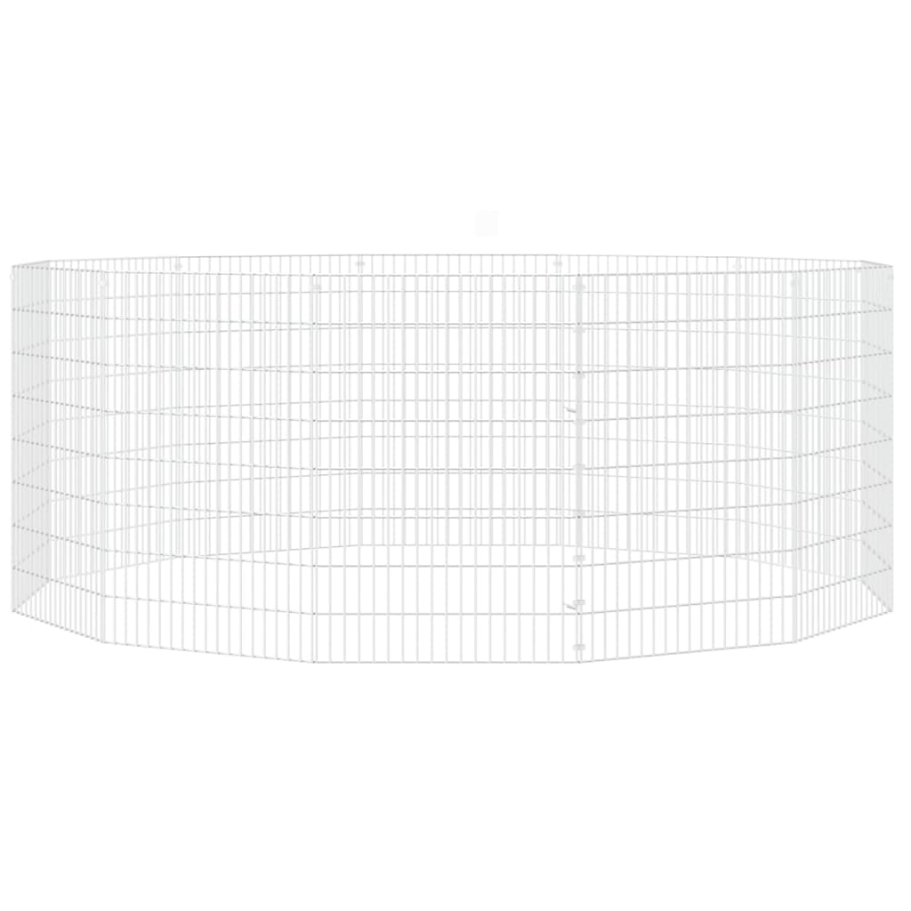 Dierenverblijf 12 panelen 54x80 cm gegalvaniseerd ijzer is nu te koop bij PeponiXL, paradijselijk wonen!
