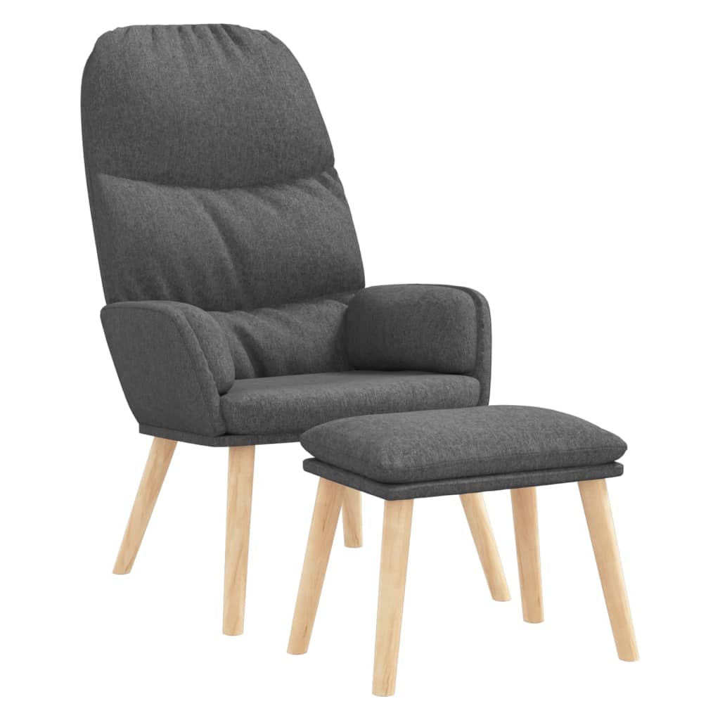 Relaxstoel met voetenbank stof lichtgrijs is nu te koop bij PeponiXL, paradijselijk wonen!