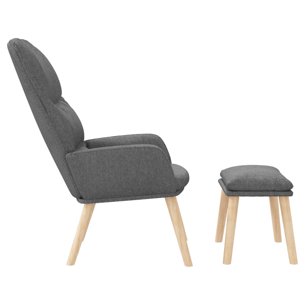 Relaxstoel met voetenbank stof lichtgrijs is nu te koop bij PeponiXL, paradijselijk wonen!