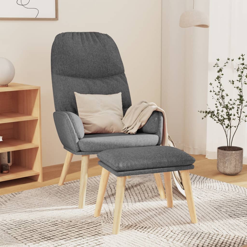 Relaxstoel met voetenbank stof lichtgrijs is nu te koop bij PeponiXL, paradijselijk wonen!